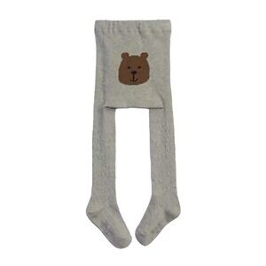 Baby Gap Girl Toddler Cable Knit Bear Tights Gray Size 2T-3T, NEW